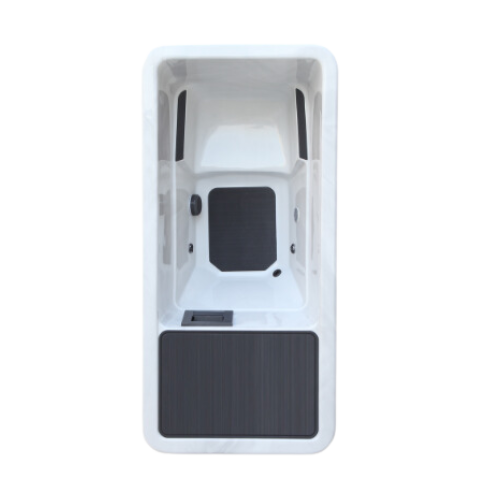 Yakon ijsbad, zwart met wit, voor 1 persoon, bovenkant